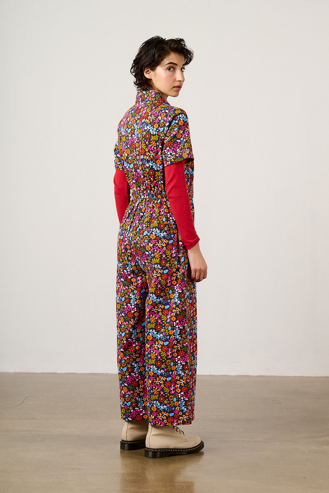 Ragan - Cotton Jumpsuit in Retro Picnic Floral