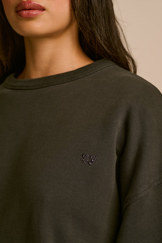 Ravi Organic Cotton Heavyweight Sweat in Charcoal
