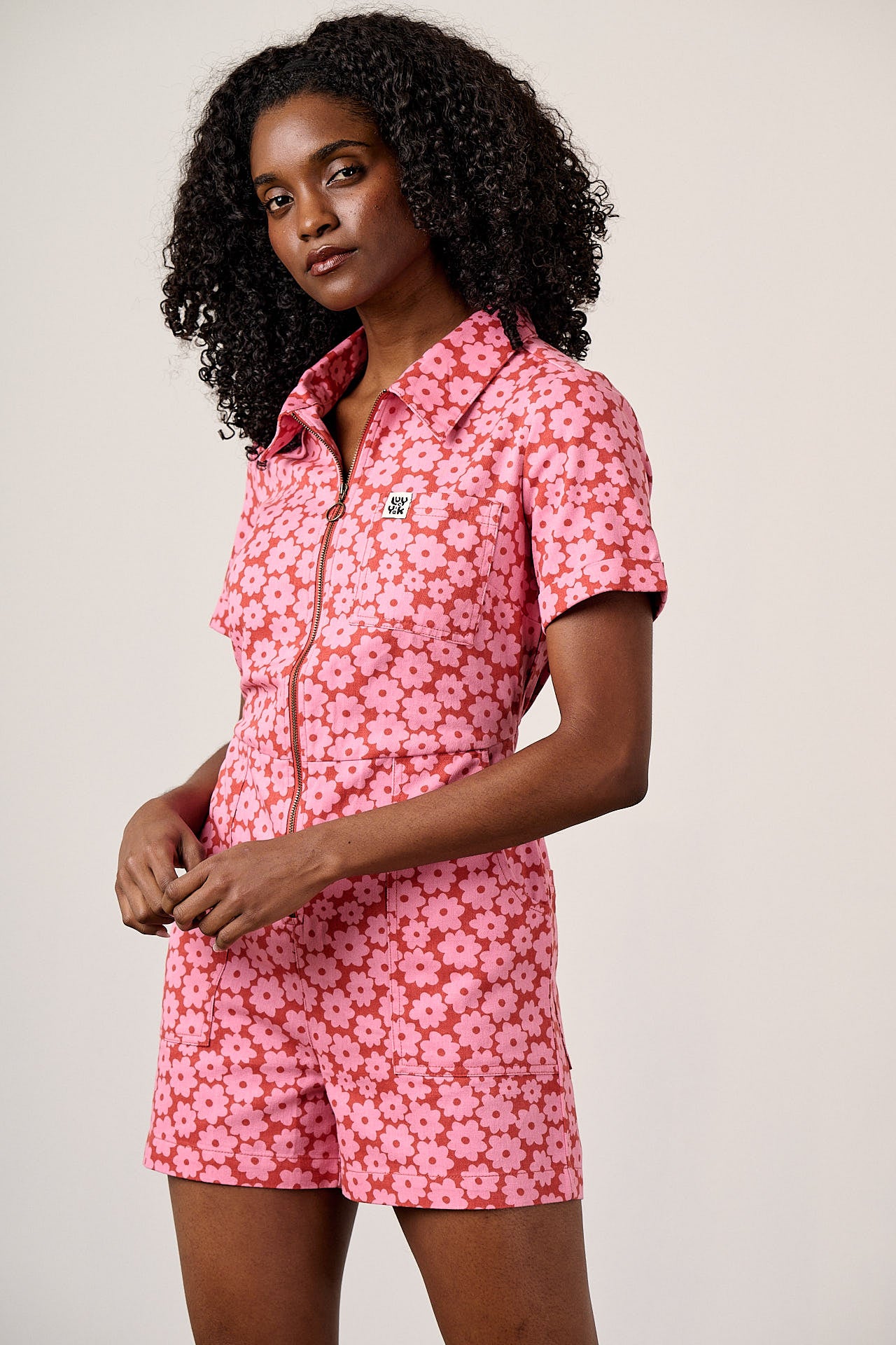 Riley - Cotton Playsuit in Coastal Flower – Lucy & Yak
