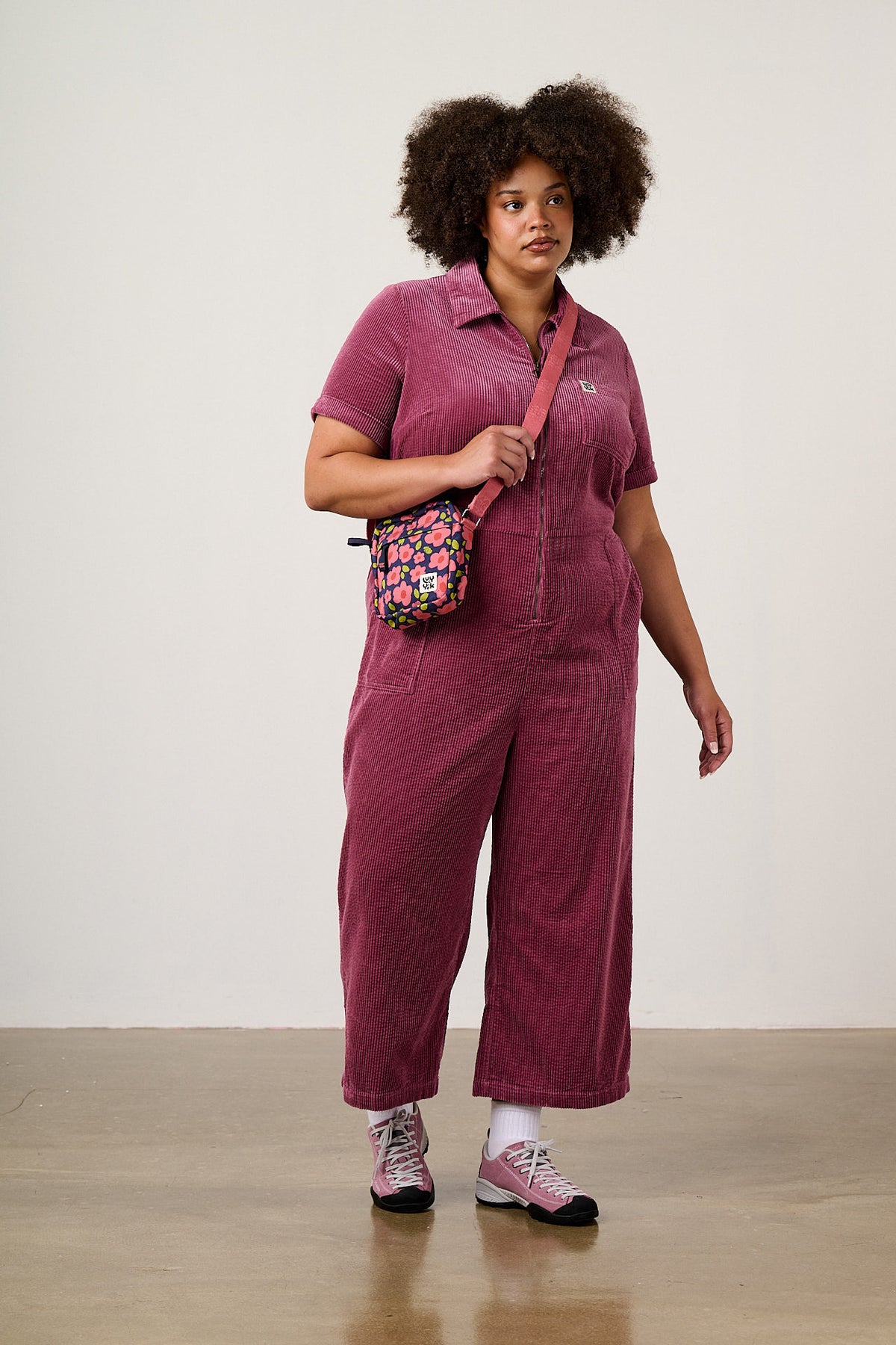 Roxton Crossbody Bag - Organic Cotton in Pink Floral