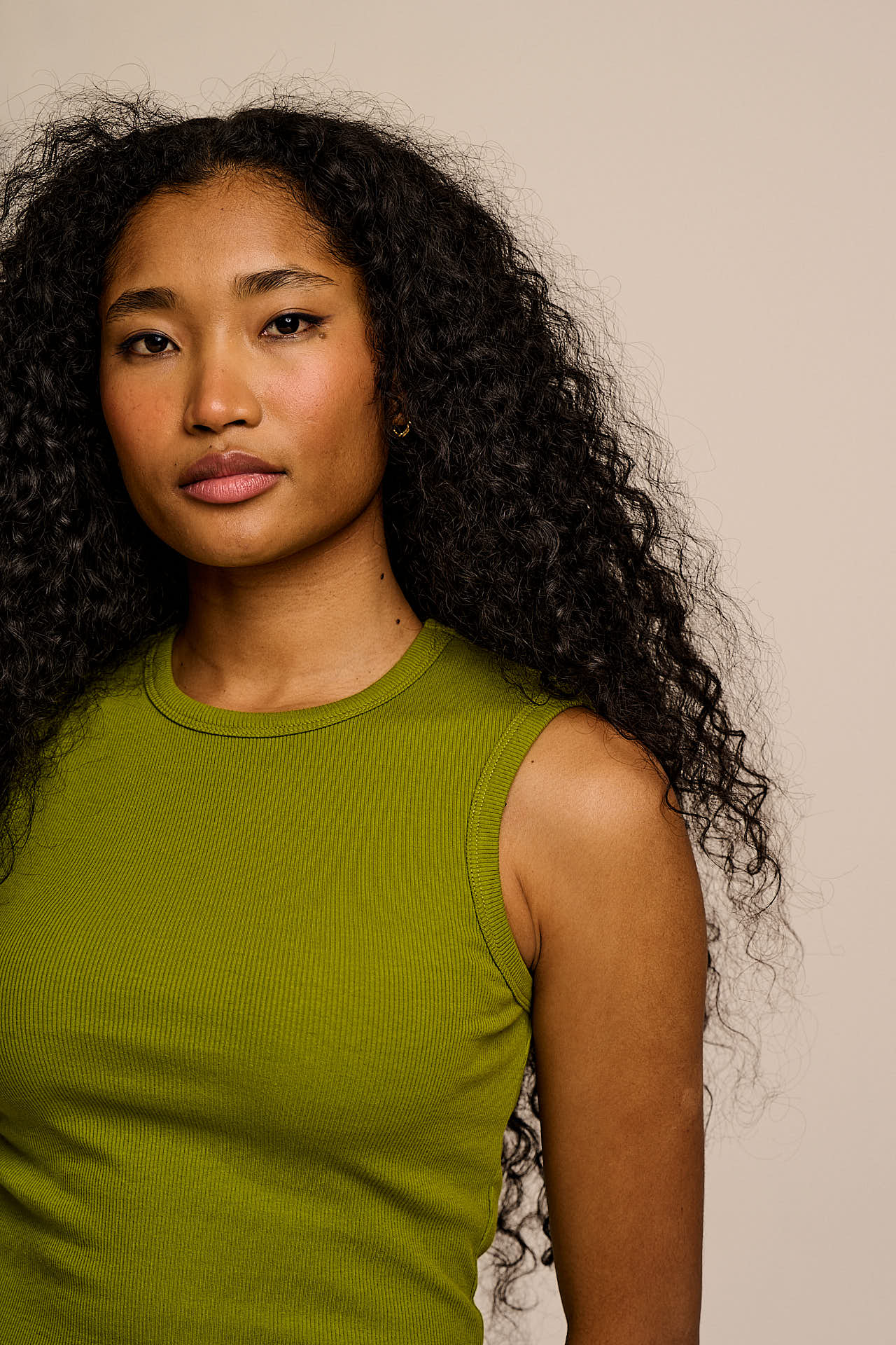 Rue - Cotton Rib Tank Top in Green