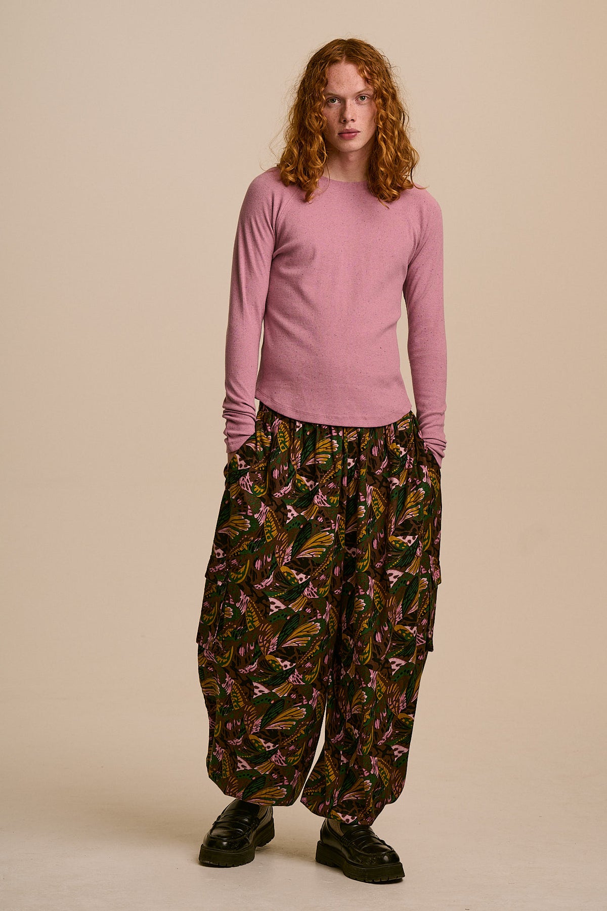 Rumi -  Brushed Cotton Ballon Trousers in Botanist Butterfly