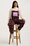 Baloo - Borg Fleece Dungarees in Purple & Pink Viola Print