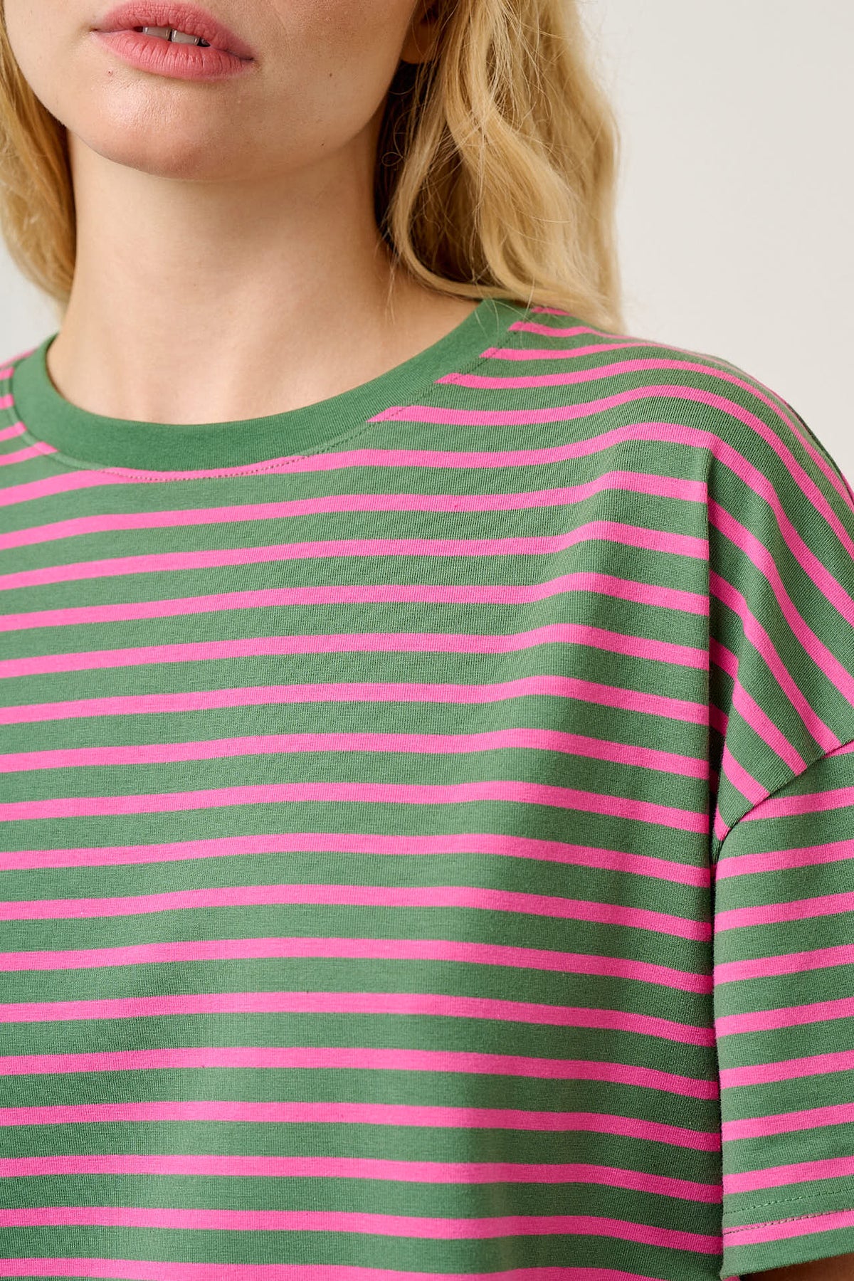 Sabrina - Pyjamas in Pink and Green Stripe