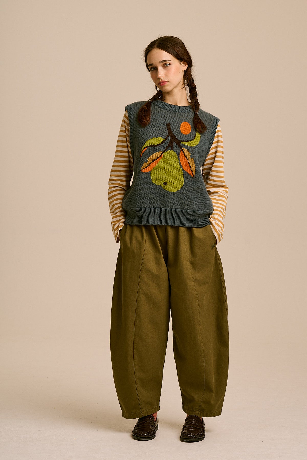 L.E Saffle - Cotton Knitted Vest in Monique Aimee & Yak
