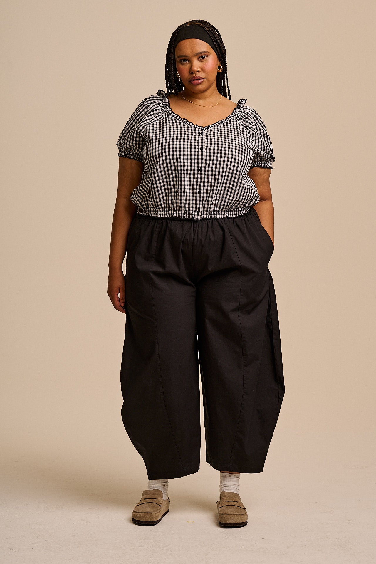 未使用タグ】YOKOCHAN Puff-sleeve Blouse 白38 Sage - Cotton Puff 