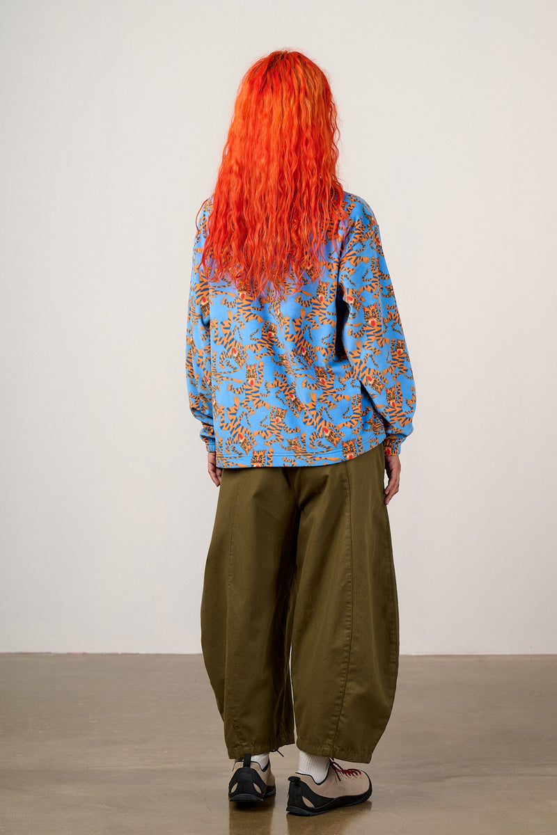 Sammy - Lightweight Polar Fleece in Blue Tiger