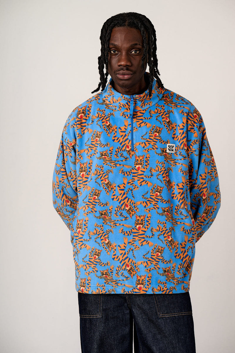 Sammy - Lightweight Polar Fleece in Blue Tiger