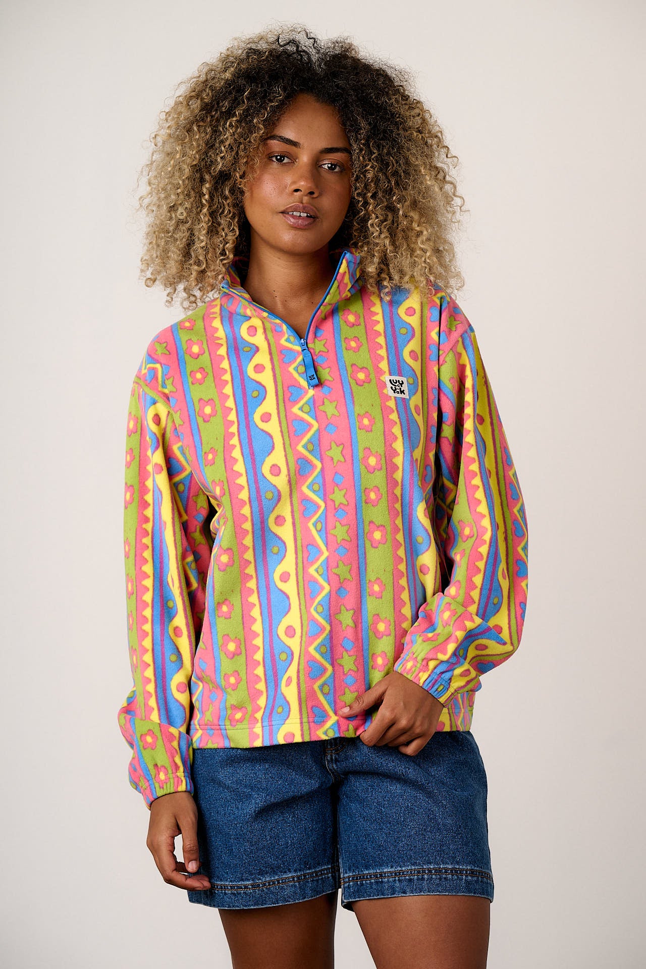 Sammy - Lightweight Polar Fleece in Groovy Stripe