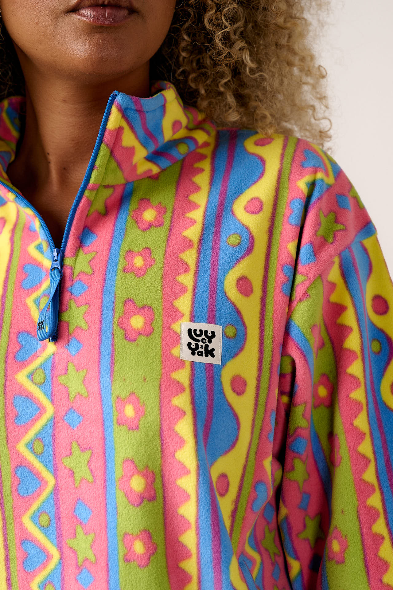 Sammy - Lightweight Polar Fleece in Groovy Stripe