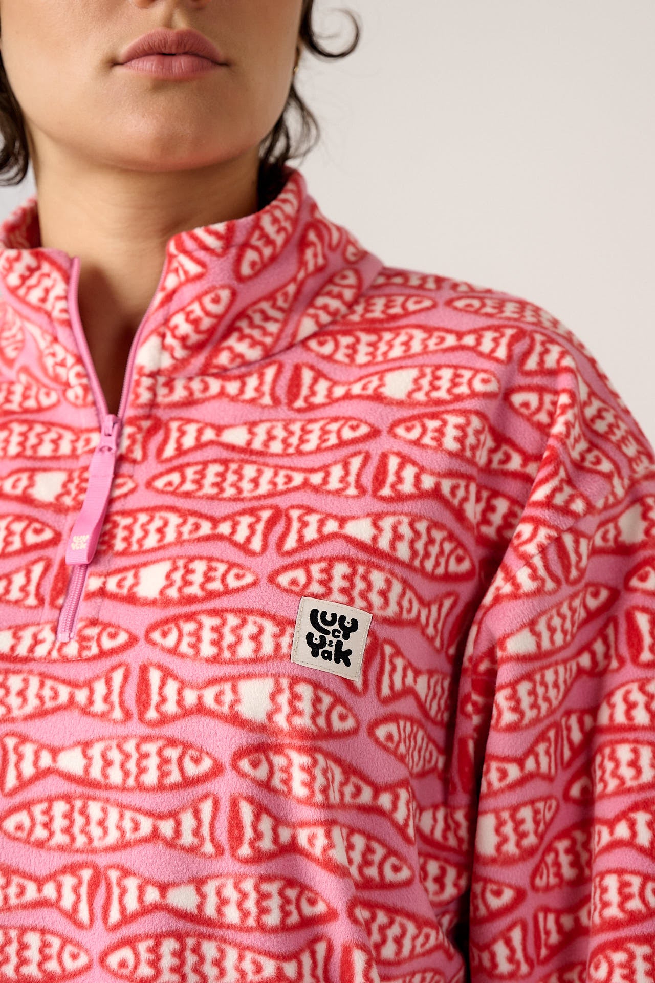 Sammy - Lightweight Polar Fleece in Pink Minnow