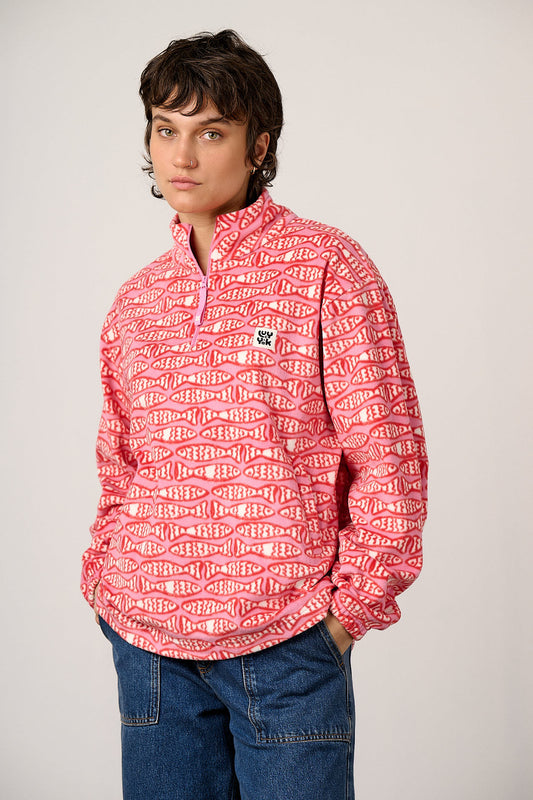Sammy - Lightweight Polar Fleece in Pink Minnow