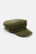 Simone - Baker Boy Corduroy Hat in Ivy Green