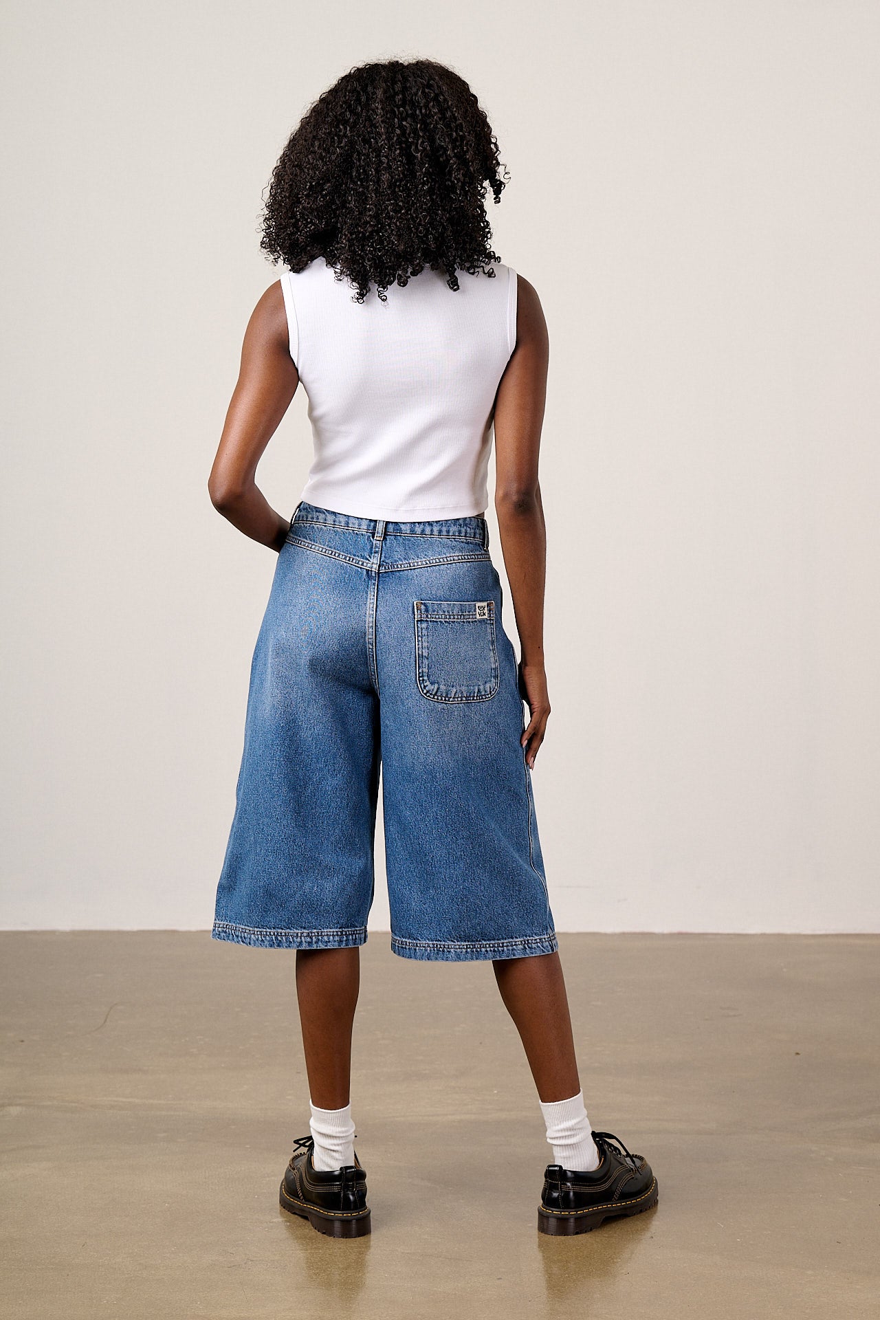Sol Long Shorts - Organic Cotton Denim in Vintage Wash – Lucy & Yak