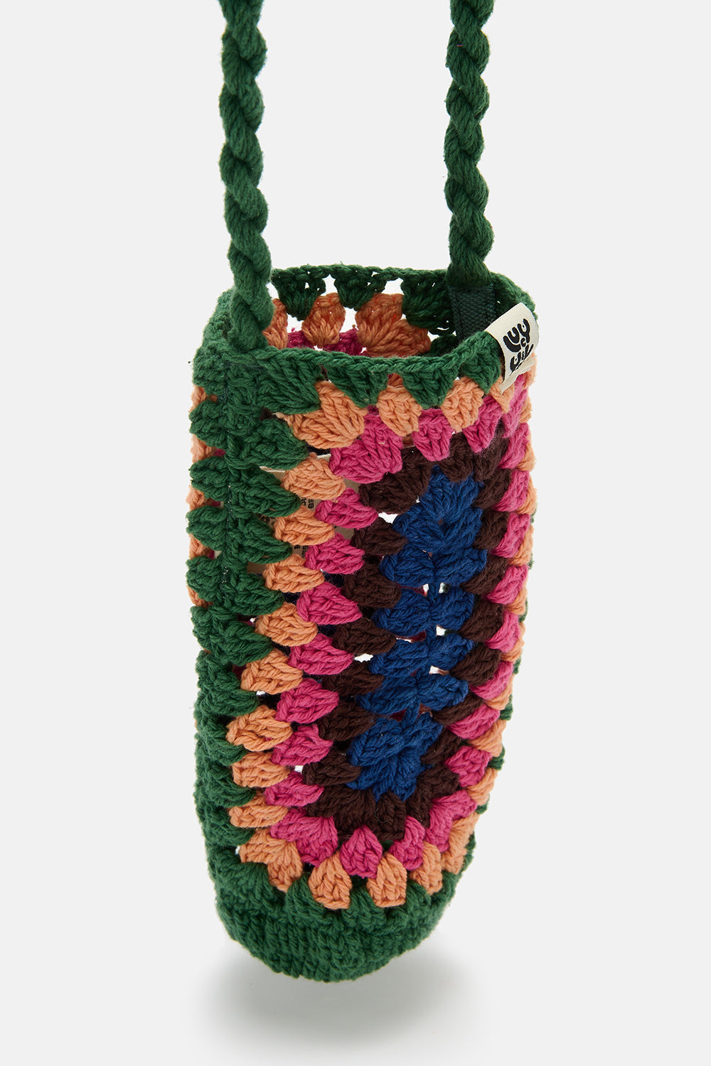 Crochet Bottle Bag: DEADSTOCK COTTON - Multi Colour