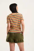 Maya Top: ORGANIC COTTON - Cream & Rainbow Stripe