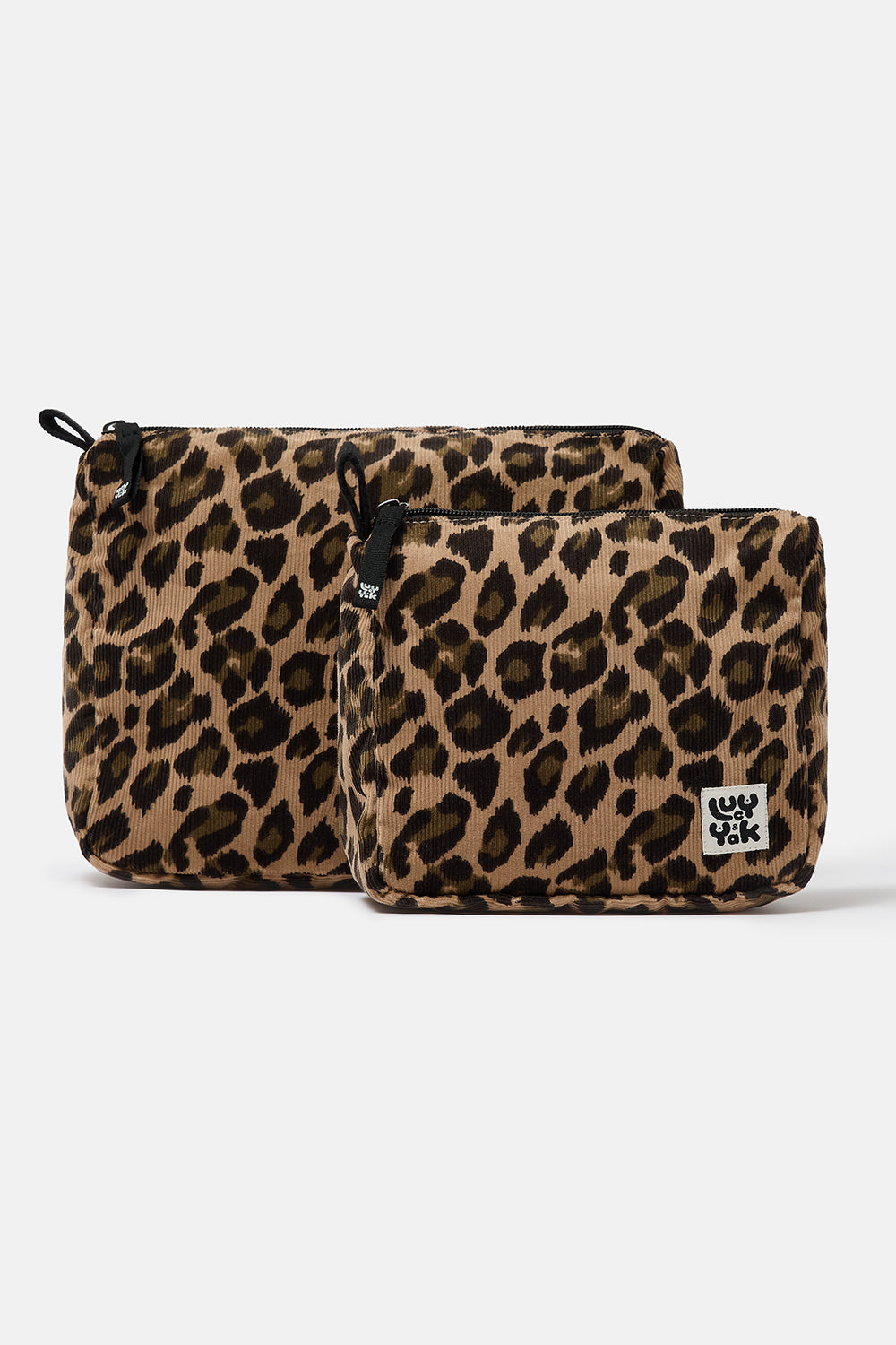 Malina - Corduroy Washbag in Leopard Print