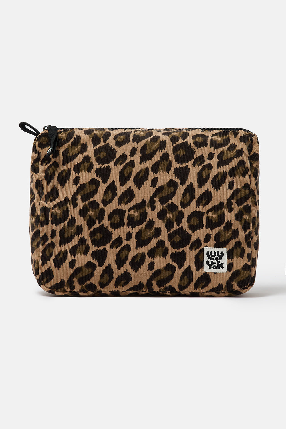 Malina - Corduroy Washbag in Leopard Print