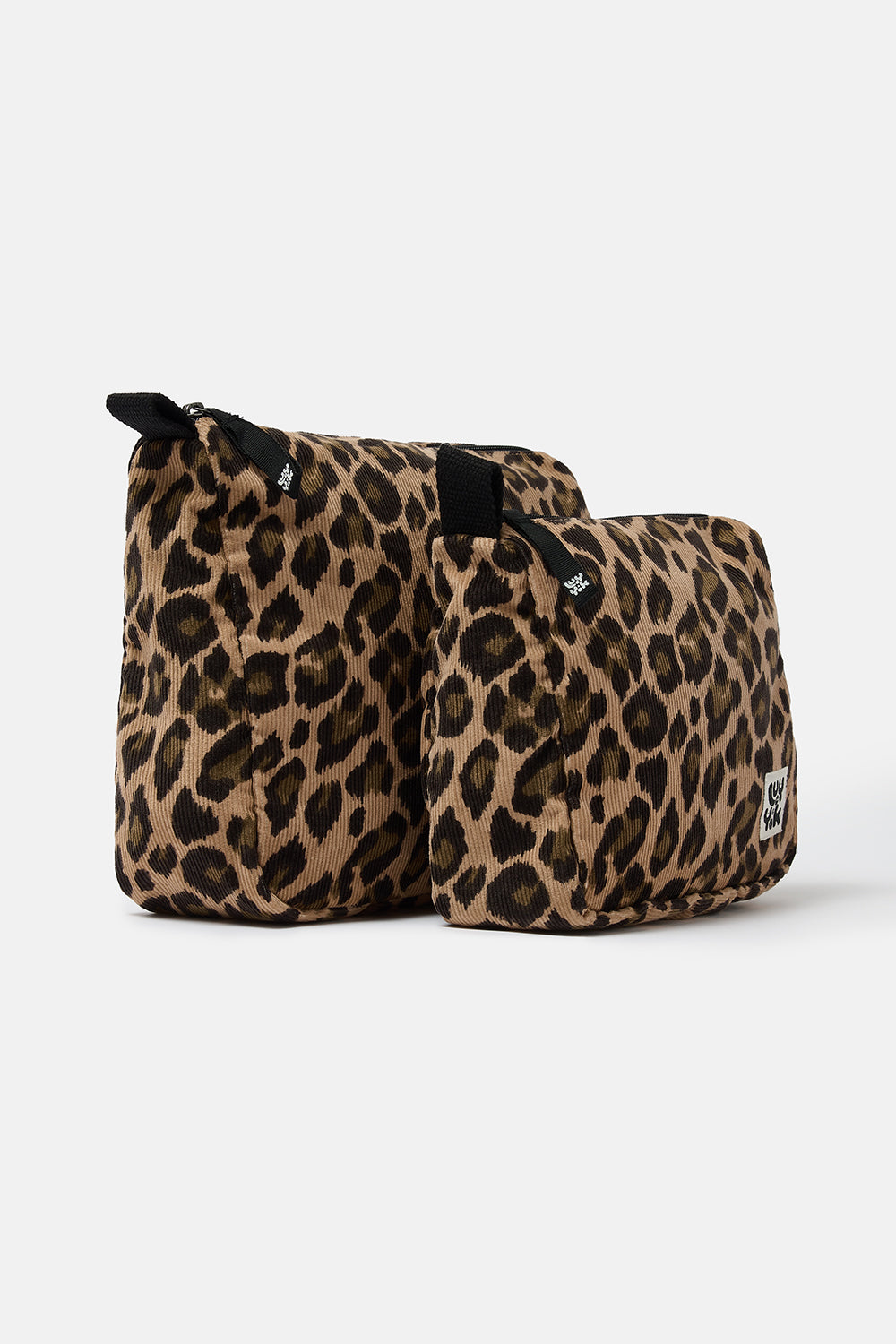 Malina - Corduroy Washbag in Leopard Print