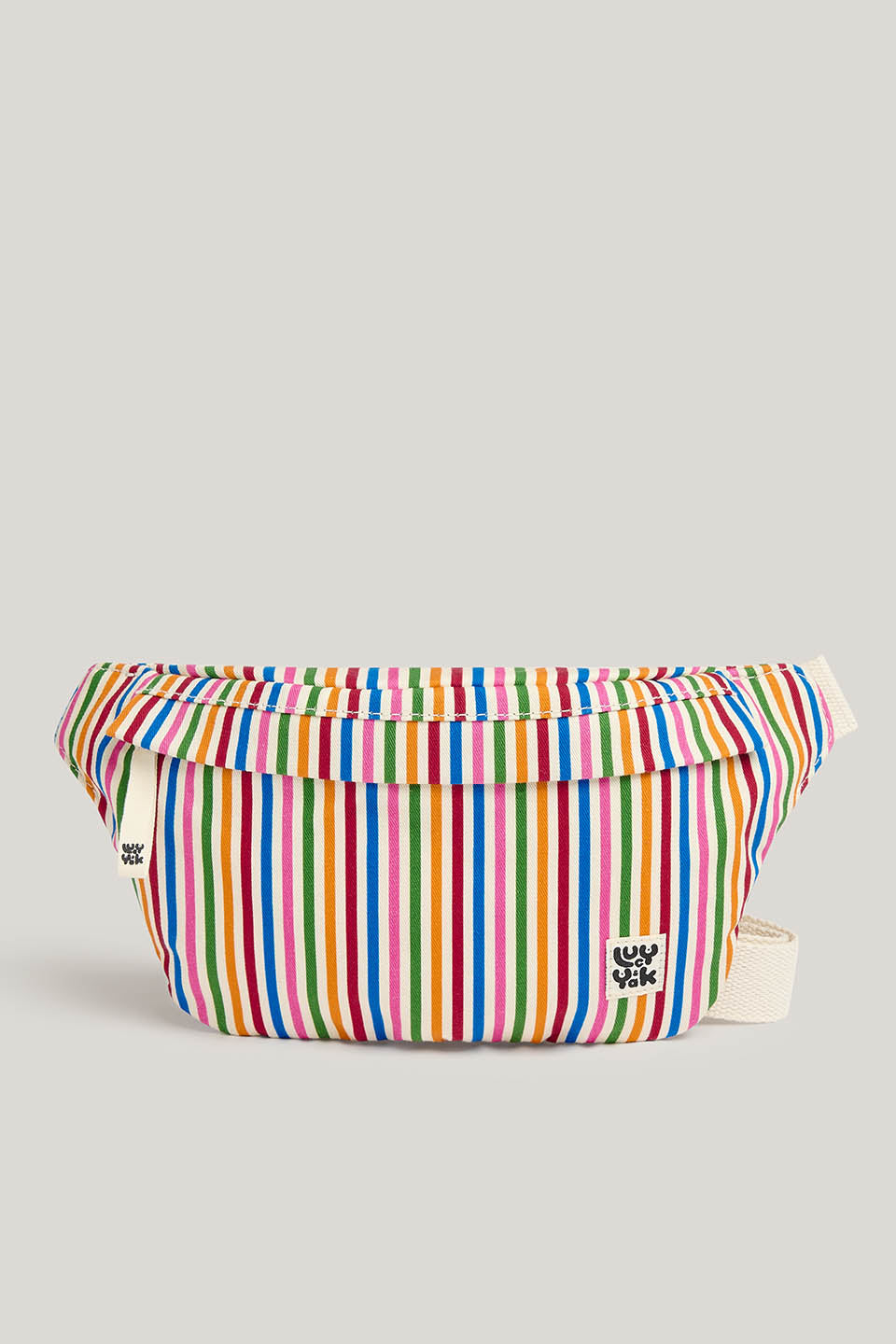 Brodie - Canvas Bumbag in Ecru & Rainbow