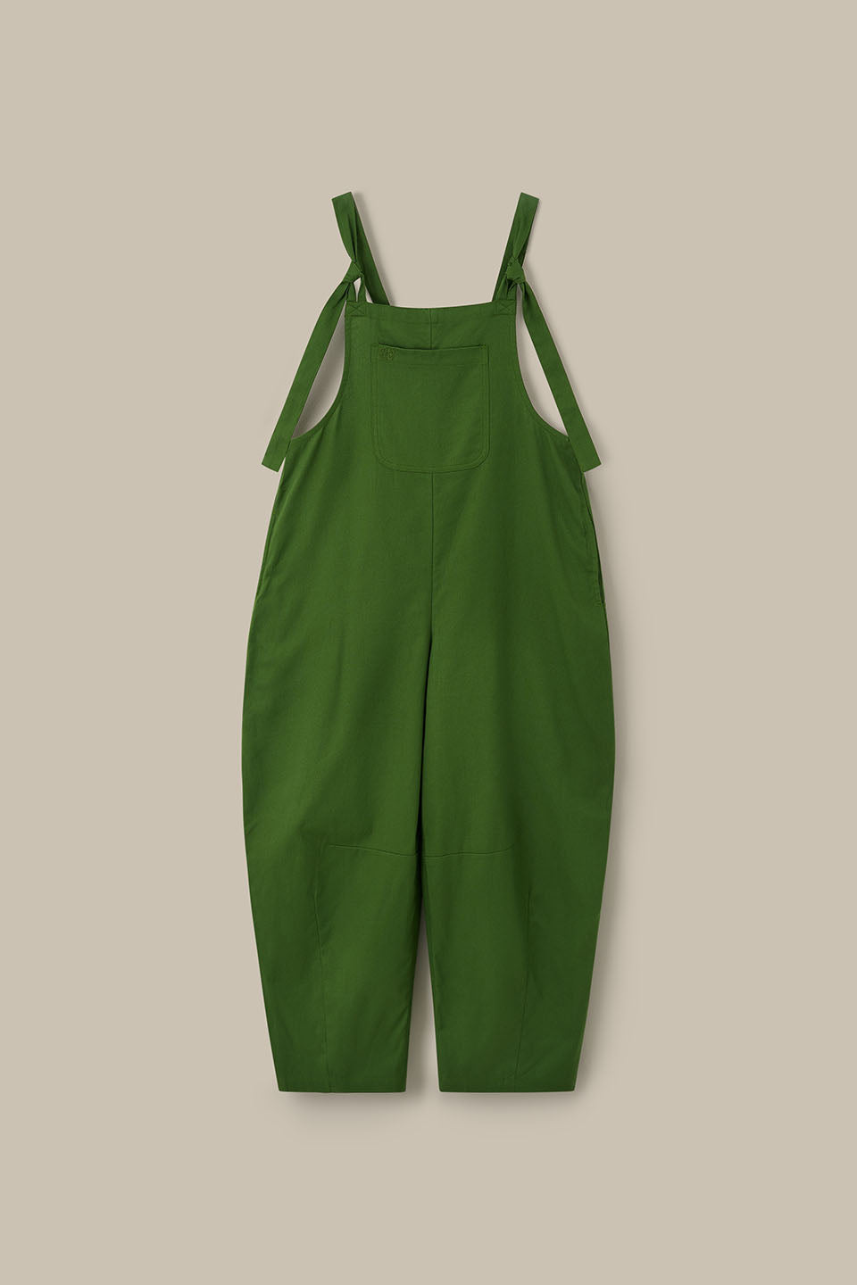 Chula - Cotton Barrel Leg Dungarees in Palm Green