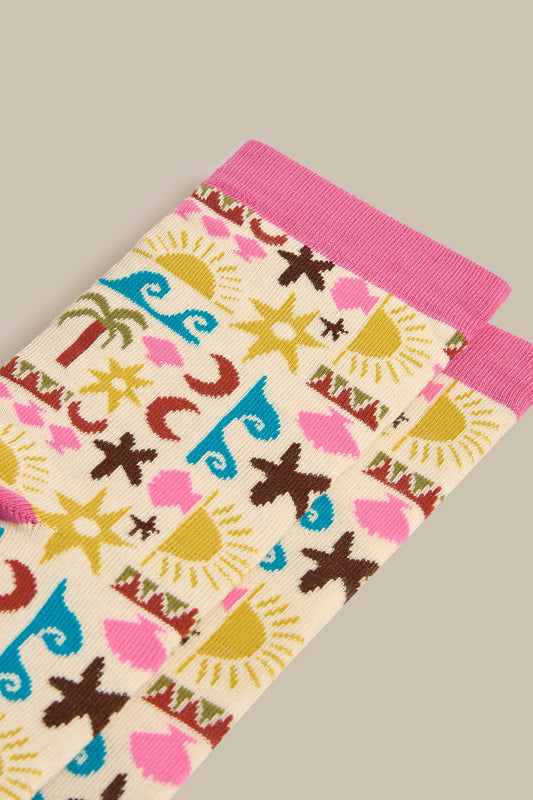 JoJo - Cotton Socks in Coastal Print