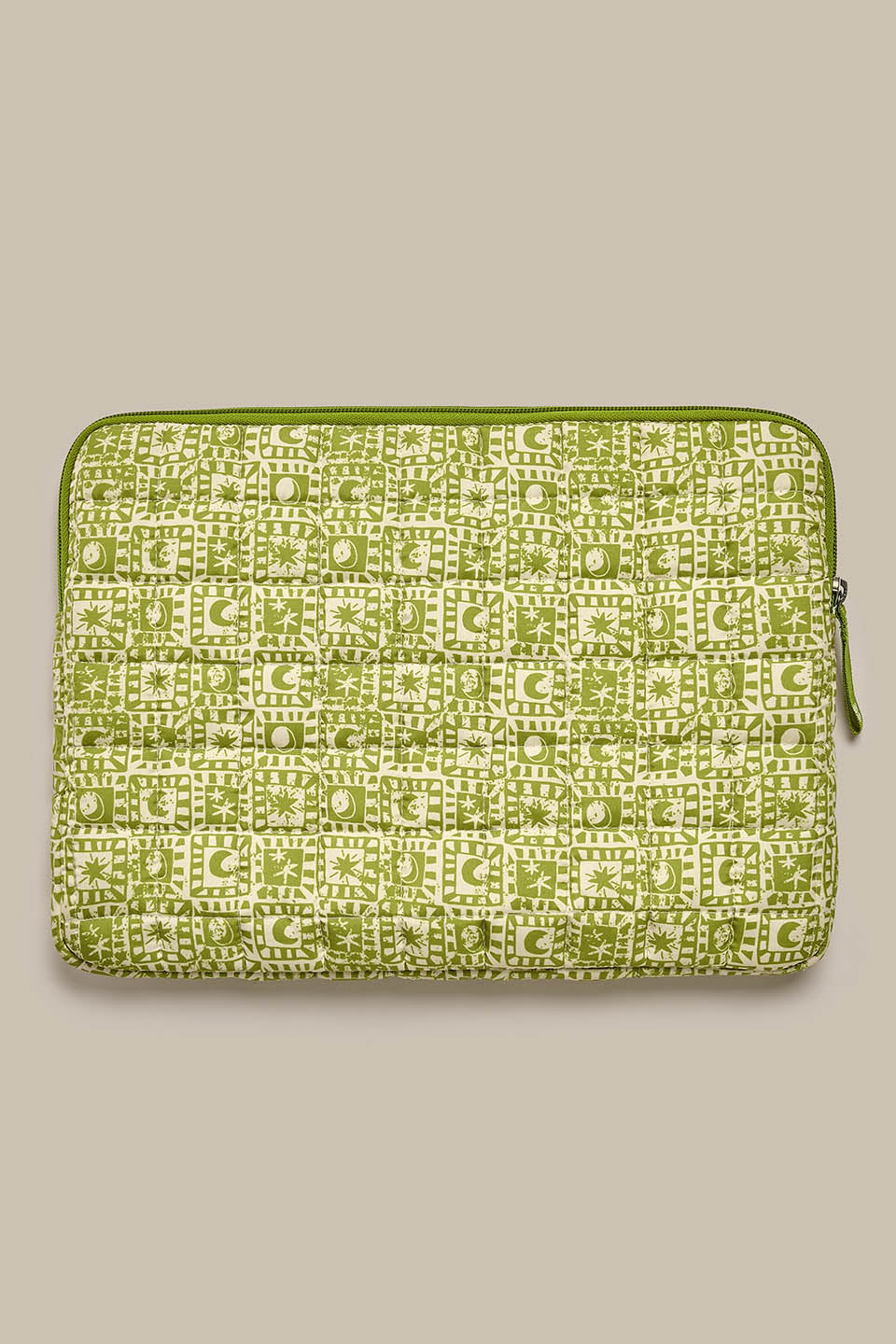 Emelien - 13" Laptop Case in Green Celestial Checkerboard
