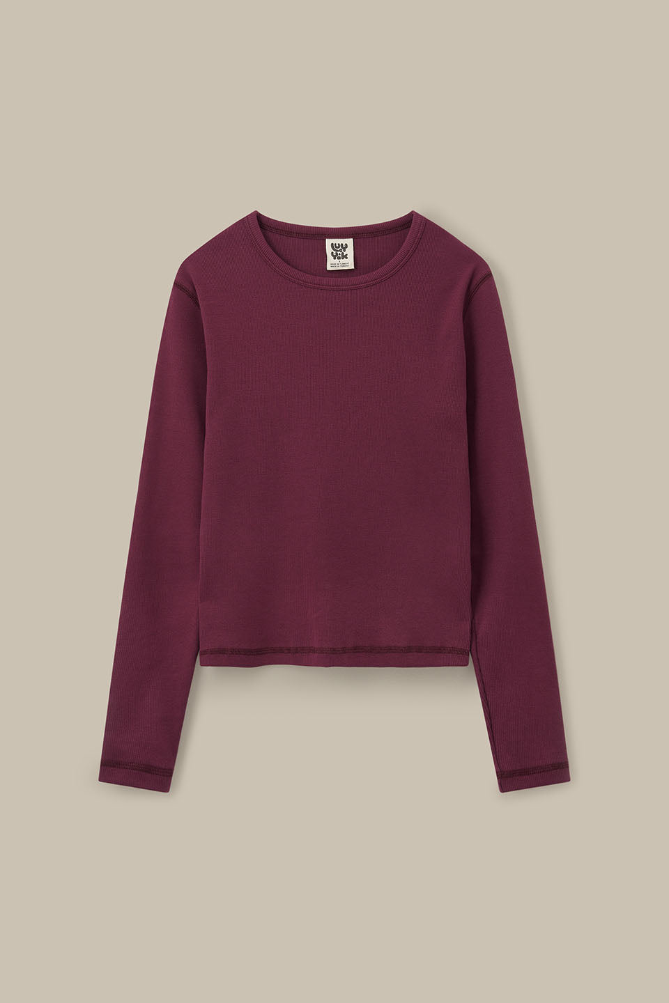 Grayson - Long Sleeve Cotton Jersey Top in Wine