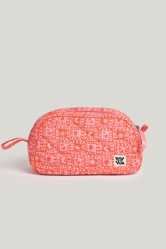 Malina - Washbag Bag in Pink & Red Lunar Checkerboard