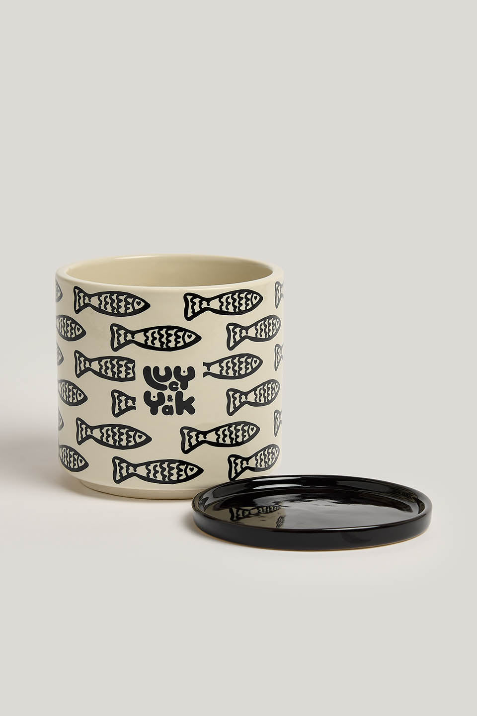 Fern - Plant Pot in Black & White Minnow