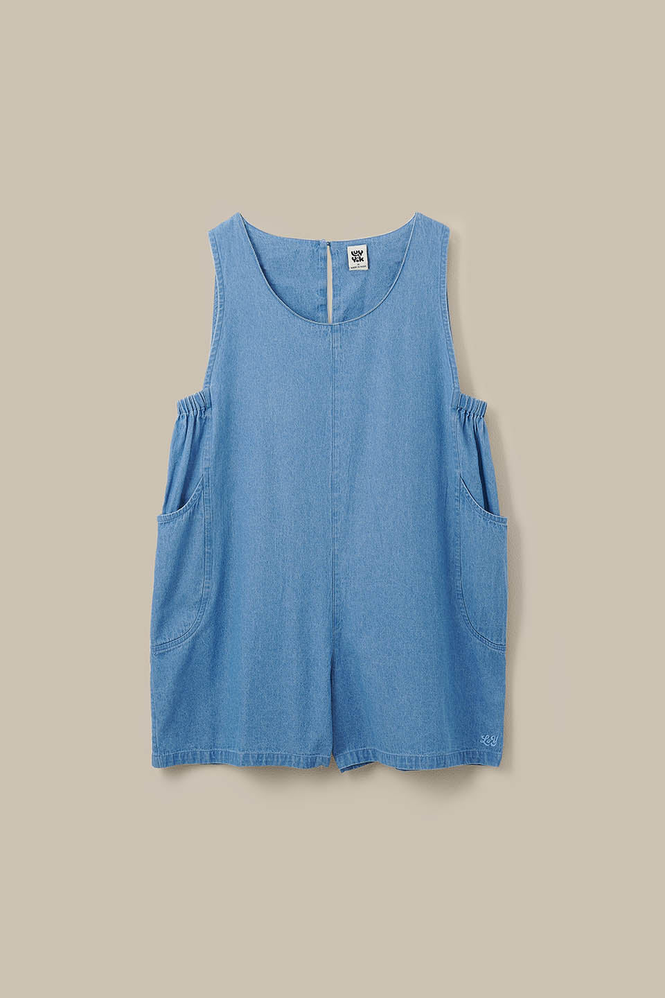 IMPERFECT - Zadie - Cotton Playsuit in Light Blue