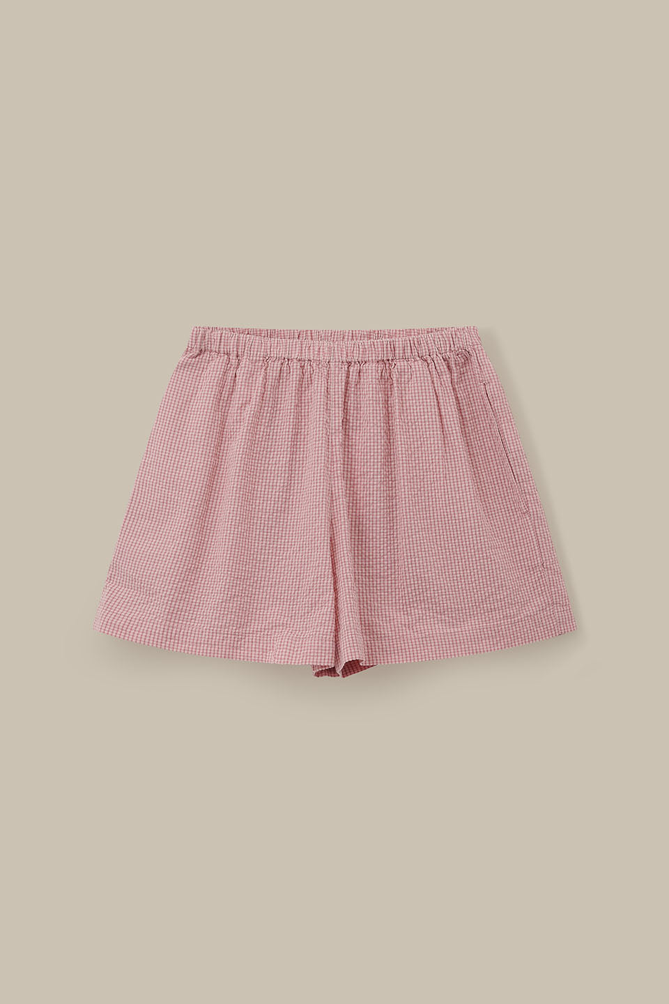 Popan - Cotton Shorts in Pink Mini Gingham