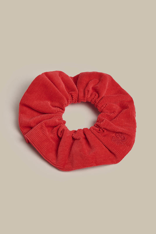 Mimmi - Oversized Corduroy Scrunchie in True Red