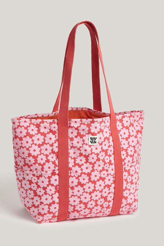 Teo - Cotton Beach Bag in Coastal Flower