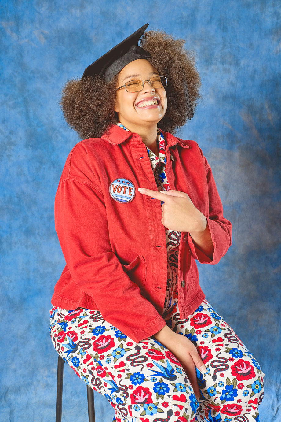 Connie - Denim Jacket in True Red Wash