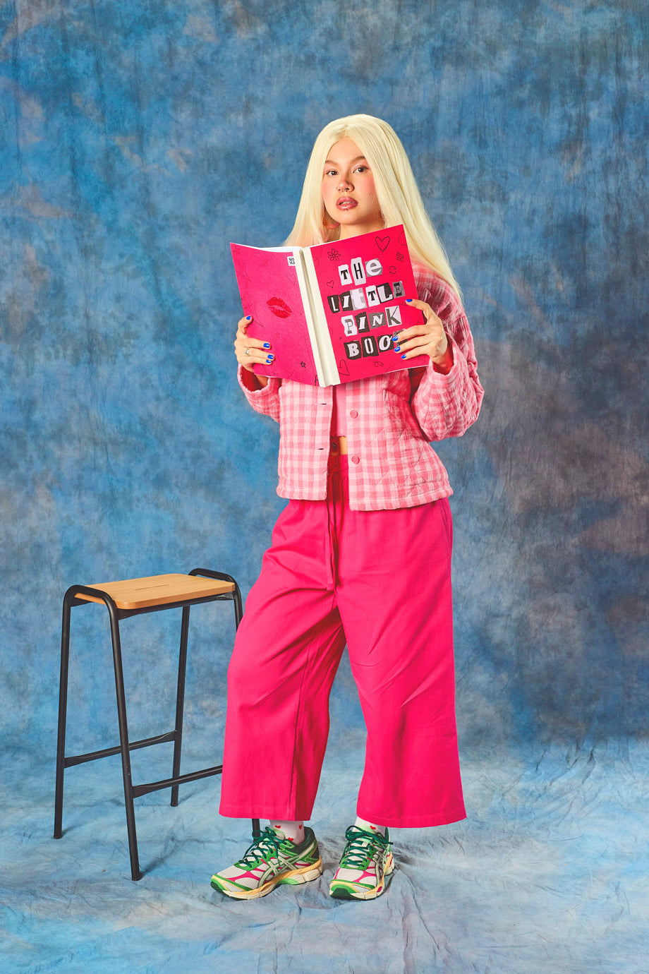 Chuck - Cotton Trousers in Fuchsia Rose