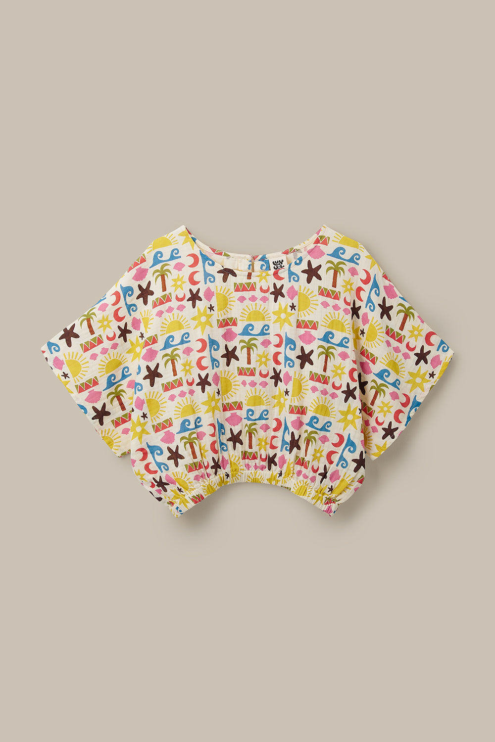 Zamora - Cotton Top in Coastal Beach Tile Print
