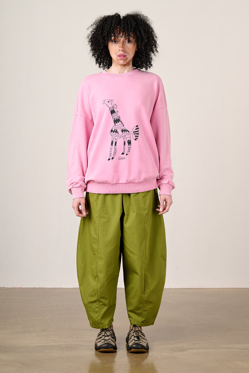 L.E Sutton -  Cotton Jersey Oversized Sweatshirt in Arthouse & Yak: Girash Print