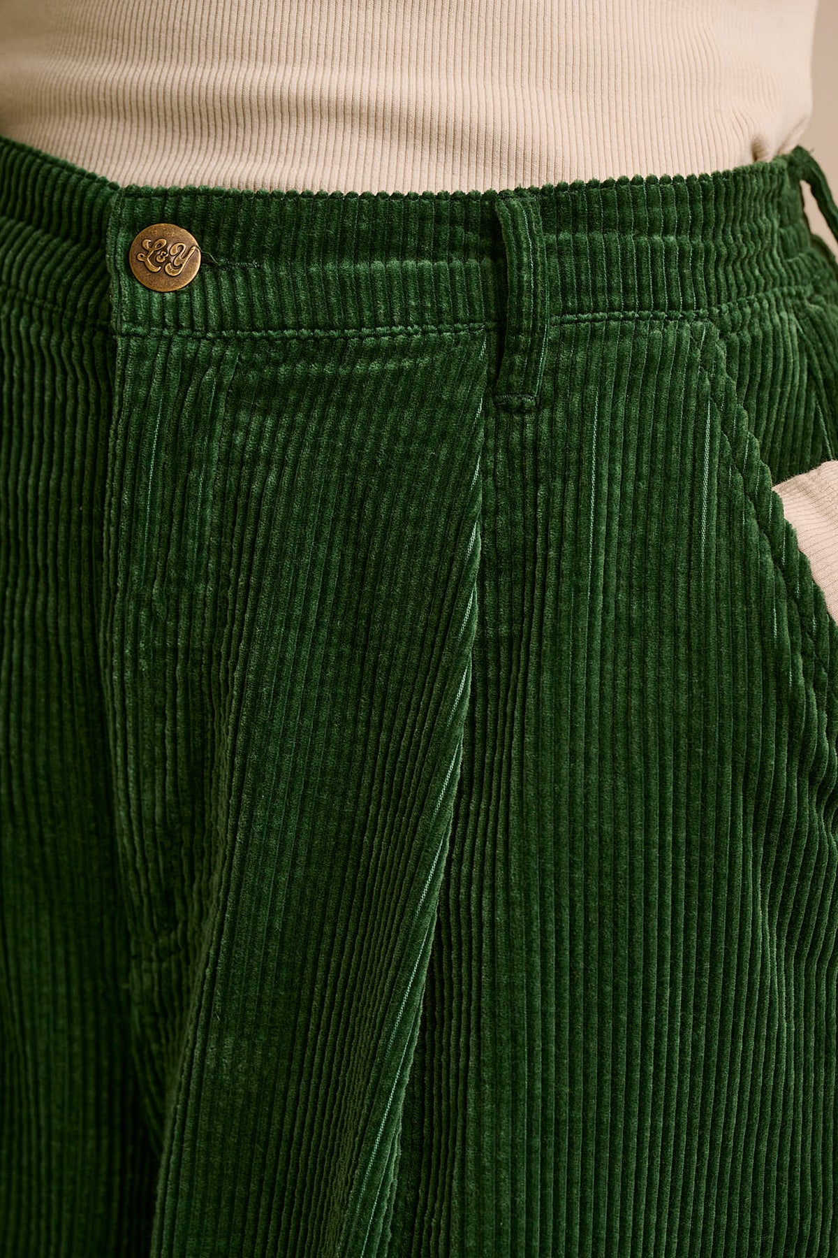 Cole 'New Improved Fit' -  Organic Corduroy Trouser in Dark Green