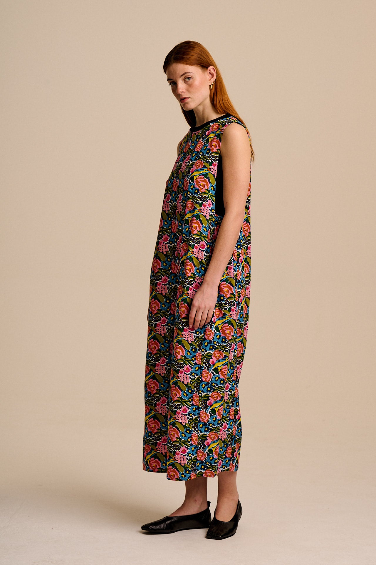 Tilda - Cotton & Viscose Wide Leg Jumpsuit in Blue Birdie Floral