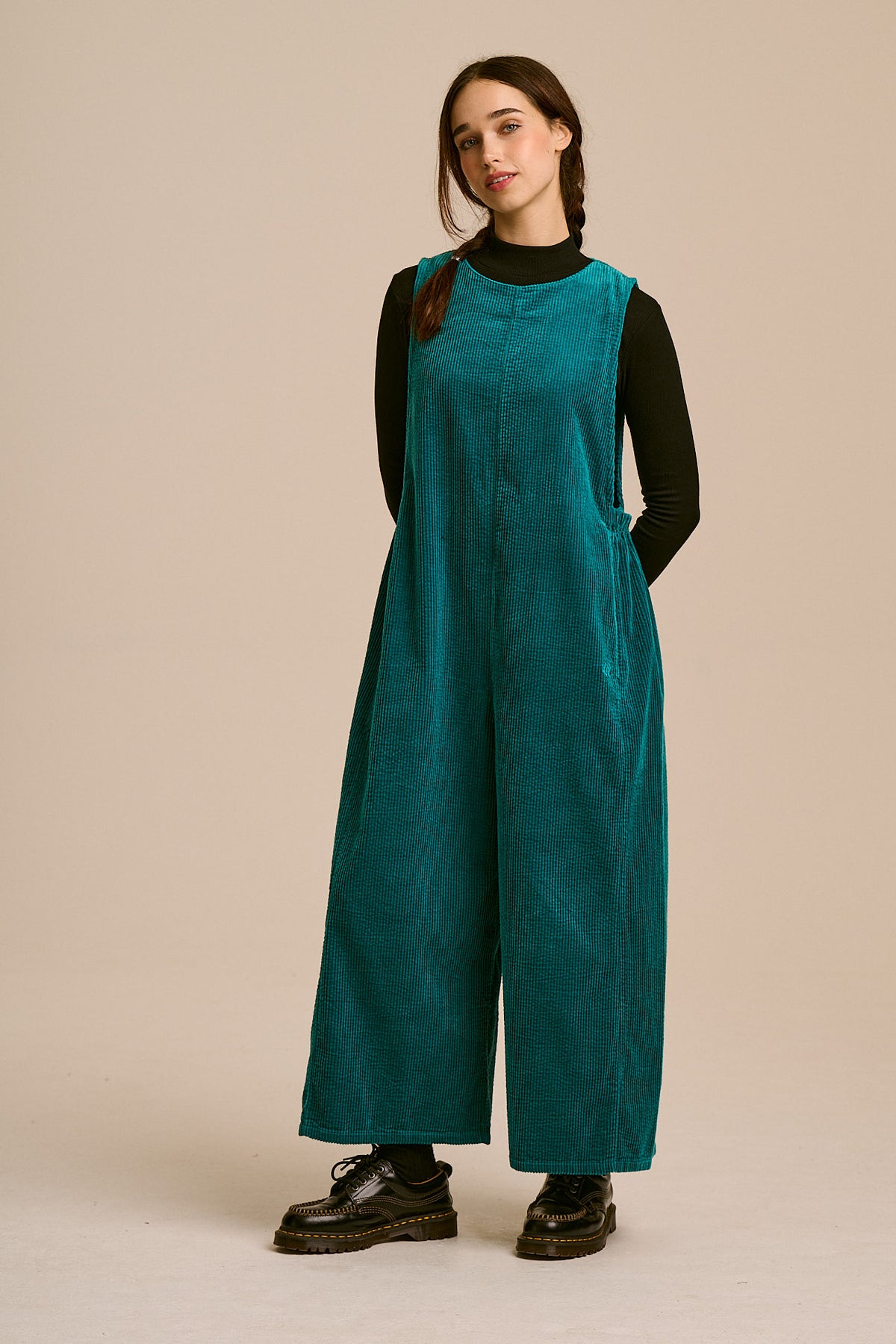 Tilda - Organic Corduroy Jumpsuit in Teal