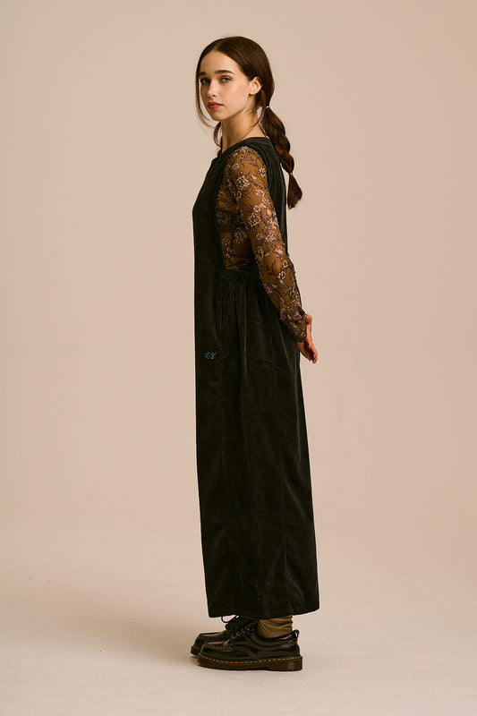 Tilda - Organic Corduroy Jumpsuit in Black