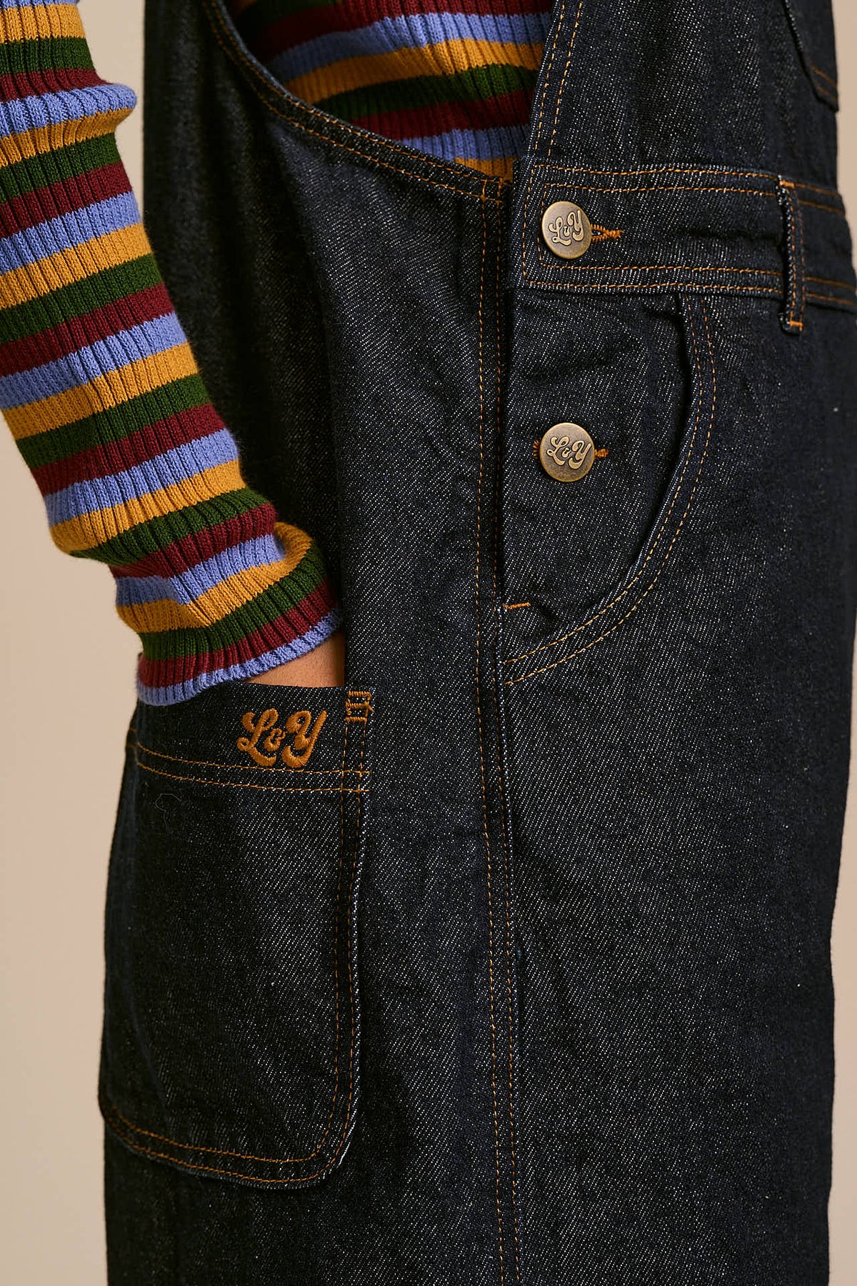 Toluca  - Organic Denim Dungarees in Indigo Denim