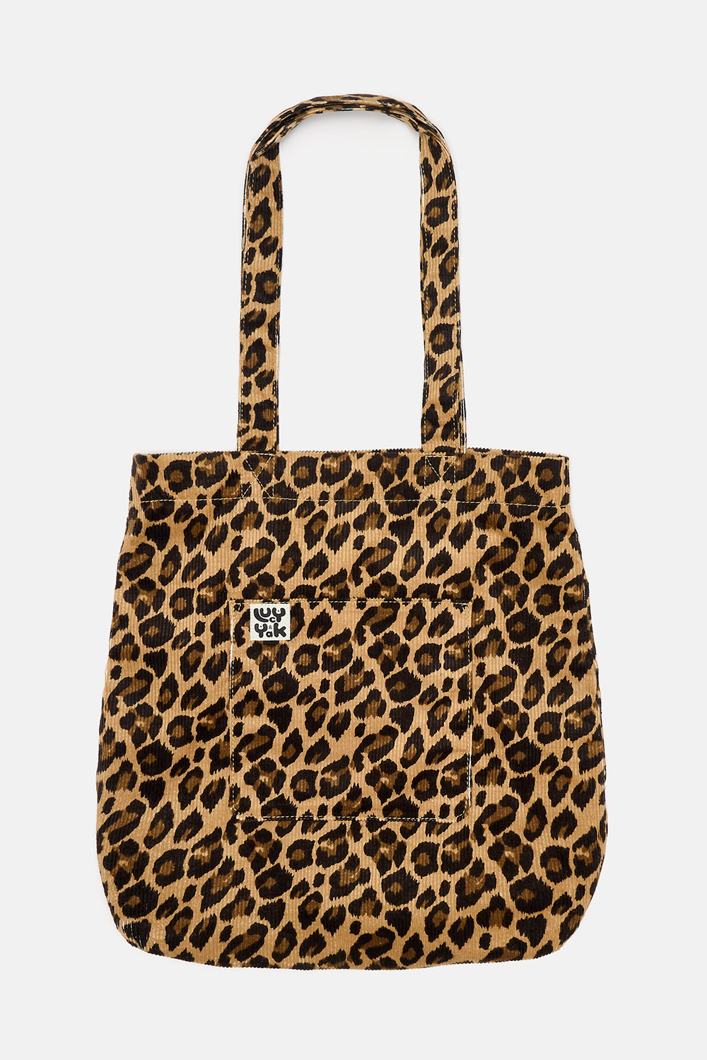Cord Tote Bag in Leopard Print