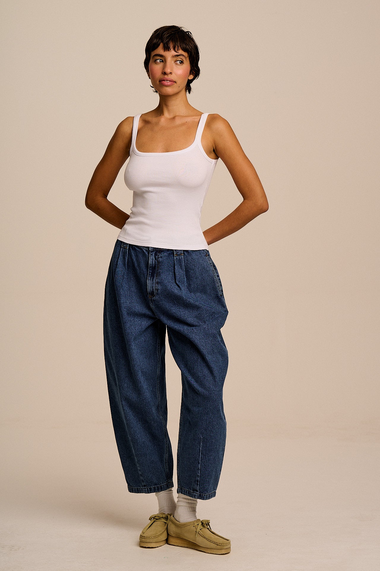 Tully - Cotton Strappy Vest in White