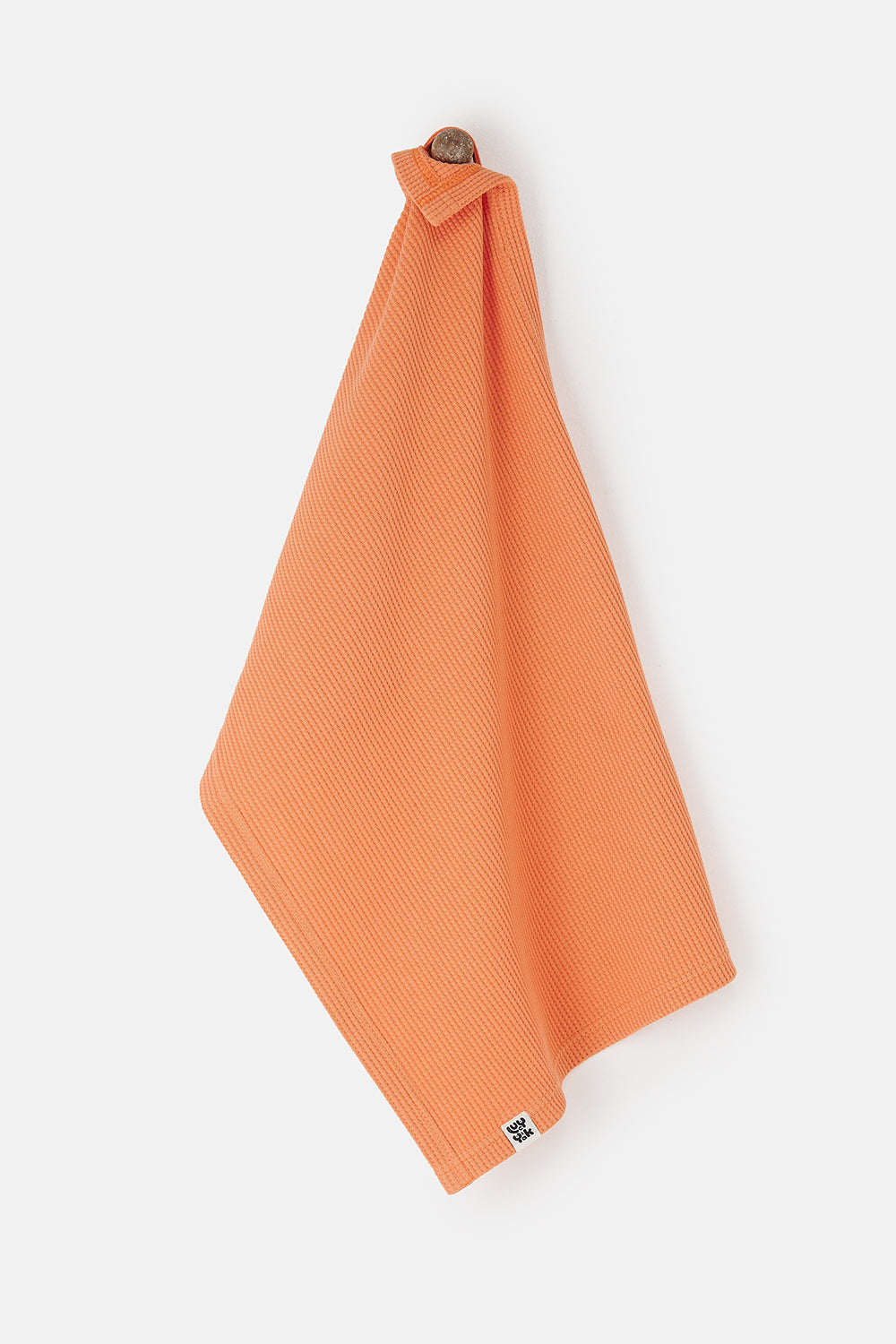 Tea Towel in Sunset Orange Waffle Cotton