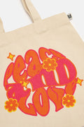 Cotton Tote Bag with Peace and Love Print