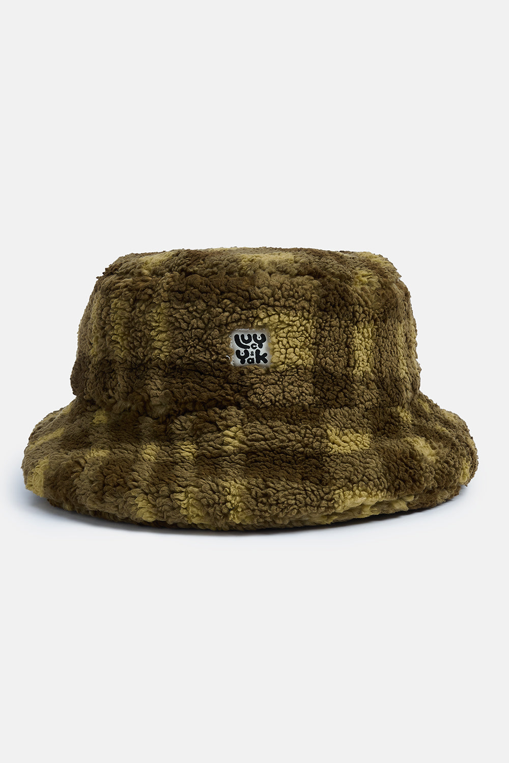 Travis - Borg Fleece Bucket Hat in Brown Cher Check Print