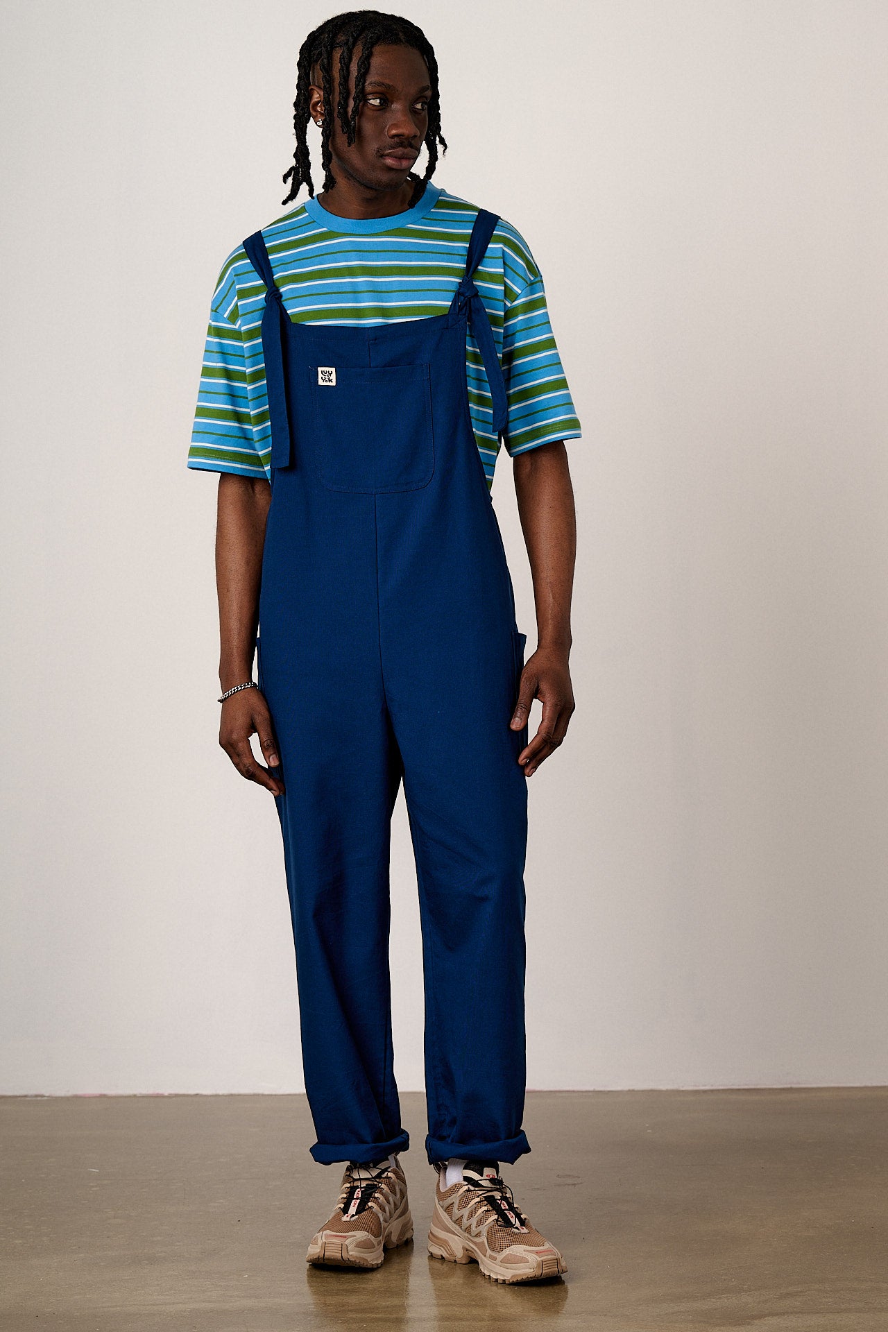 Una - Cotton Dungarees in Navy