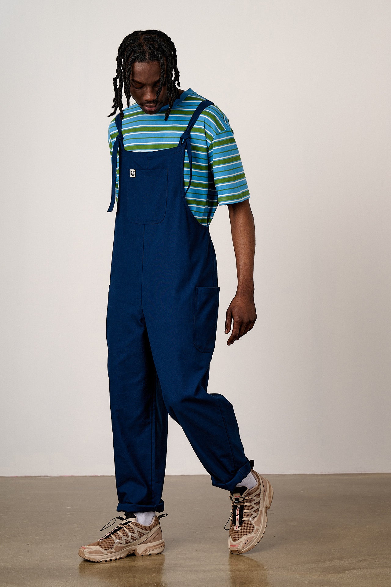 Una - Cotton Dungarees in Navy